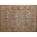 Style of william morris contemporary roomsize rug in rose gold and ochre floral pattern unsigned 9 x 11 9