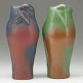 Van briggle two lorelei vases persian rose and mountain craig brown glazes colorado springs 1920s aavan briggleusacolo spgs each 9 12 x 4 12