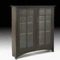 Harvey ellis gustav stickley early doubledoor bookcase with leadedglass panes and eight adjustable shelves eastwood ny ca 1904 large red decal 58 x 54 x 14