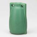 Teco twohandled short vase matte green glaze terra cotta il ca 1910 stamped teco twice 5 x 3