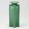 Teco buttressed vase matte green glaze terra cotta il ca 1910 stamped teco twice 10 x 4