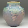 Sadie irvine newcomb college transitional vase with grape clusters new orleans 1917 nc176je75 5 34 x 5