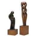 Peter lipmanwulf german 19051993two works of art untitled 1969 bronze signed p lipmanwulf6927 11 14 high 14 12 with base circle of life c 1955 carved wood signed p lipma
