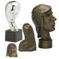 Bronze portraitsfour works of art roy van auken sheldon american 20th c the head of salome 1925 silvered bronze on marble base signed and dated with artists logo paris 1925 7 high 9 34