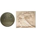 Decorative plaquestwo works of art john frederick mowbrayclarke american 1869  1953 struggle for supremacy incuse bronze medallion signed mowbrayclarke 13 diameter k george 20th centu