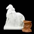 Geza devegh hungarianamerican 1905  1989two works of art untitled woman with horse ceramic stamped c sculptured by geza de veghlambertonscammell china 10 high portrait mug unglazed