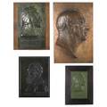 Bronze plaques of italian figuresfrederic ernest triebel american b 1865 two of dante alighieri 1921 both signed and dated larger is marked roman bronze works ny 6 34 x 4 and 20 x 12 b