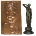 Female figurestwo works of art saul l baizerman russian 18891957 untitled head of a woman copper plaque signed sb 13 12 x 8 14 thomas dow jones american 18171891 untitled nude