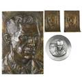 Plaques  medallions charles lindberghfour works of art artist unknown charles lindbergh bronze 14x9 12 karl fredrick skoog swedish 1878  1934 spirit of st louis pair of bronze bookends