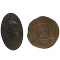 Allen george newman american 1875  1940two bronze plaques doris signed and dated 12 12 x 7 12 portrait of a man signed williams foundry 10 34 diameter provenance the eileen and marv