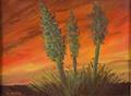 JE Westen Sunset  Yucca Bloom Oil on Board