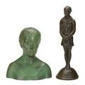 Anna coleman watts ladd american 18781939two works of art untitled self portrait bronze signed a c ladd 10 high amelia earhart bronze signed a c ladd stamped ideal casting comp
