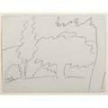 Marsden hartley american 1877  1943 untitled landscape with five trees crayon on paper framed 9 12 x 12 12 sheet provenance gertrude stein gallery new york label on verso barrido