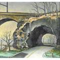 Babette martino american b 1956 tunnel along the schuylkill 2011 oil on masonite framed 7 12 x 8 provenance private collection pennsylvania
