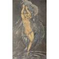 Louis icart french 18881950 aquatint in colors of a nude in a waterfall 1937 framed signed dated and numbered 101500 19 12 x 8