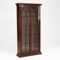 Colonial revival curio cabinet mahogany with two mullioned glass doors and four interior shelves late 20th c 84 x 42 x 13