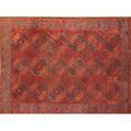Bokhara oriental rug red with repeating geometric design early 20th c 89 x 108