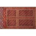 Teke bokkhara area rug red ground with geometric motifs early 20th c 52 x 72