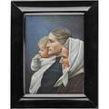 Frederick w walther germanamerican 18951975 miniature watercolor portrait on ivory three generations with mother child and grandmother framed signed 2 34 x 3 34 sight