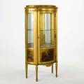 Louis xv style curio cabinet gilded with vernismartin panel early 20th c 56 x 27 12 x 14 12