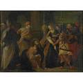 John rothenhamer german 15641604 attr oil on board of a religious scene framed 8 x 11