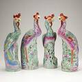 Chinese porcelain birds four exotic examples early 20th c three marked tallest 14 12