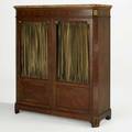 French valuables cabinet kingwood veneer with wire mesh doors bronze mounts and marble top late 19th c 53 x 46 12 x 17