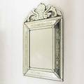 Venetian mirror etched floral decoration 20th c 51 x 32