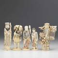 Asian ivory figures five male figures 20th c tallest 7 12