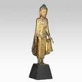 Burmese buddha carved wood with traces of gilding 19th c 26 12