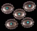 Southwestern Silver  Turquoise Button Covers 5
