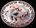 Southwestern Inlaid Sterling Belt Buckle