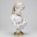French bisque bust young woman in classical dress 19th20th c 19