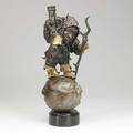 Ja pippett american 20th c bronze sculpture time bandit on marble base unsigned 19 x 9 x 6