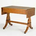 Continental dropleaf sofa table satinwood with one drawer 19th20th c 31 x 39 x 27