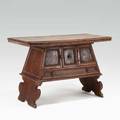Continental cabinet walnut with one drawer beneath cabinet section 18th c 27 12 x 41 x 20