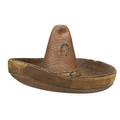 Mexican sombrero woven straw and cowhide with applied horseshoe 19th20th c 10 x 18 dia
