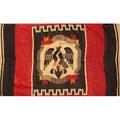 Southwest wall hanging dyed wool with eagle holding a snake in central medallion earlymid 20th c 54 x 74