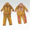 Order of redmen lodge costumes two jackets two pair of pants and one sash with beaded decoration ca 18901910 jacket 32