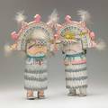 Chester poleyestewa hopi 20th c pair of hopi kachinas cottonwood with polychrome decoration repaired 16