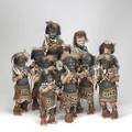 Emil pooley hopi 19081980 attr set of hopi snake and antelope priest figures eight snake priests and three antelope priests in wood with leather shell hide and polychrome decoration repres