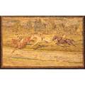 Mary smyth perkins taylor american 18751931 hooked rug depicting an equestrian scene mounted on stretcher early 20th c 58 x 78 note born in philadelphia perkins attended the philadelph