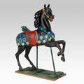 Heyn germany carousel horse attr prancer model with jeweled harness glass eyes and park paint early 20th c 53 x 58 x 12