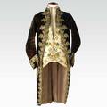 Gentlemans court suit silk waistcoat with embroidered floral design and overcoat in manchester velvet with embroidered stylized floral motif decoration late 18thearly 19th c coat 42 provenan
