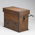 Hoey improved coin sorter oak 19th20th c metal tag 15 x 20 x 10