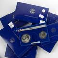 1986 liberty two coin sets fiftysix 15 proof fortyone uncirculated in three coin set boxes