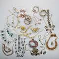 Collection of costume or silver jewelry fortysix pieces of various costume and silver jewelry including necklaces bracelet earrings suites etc