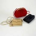 Three evening bags by judith leiber or bottega veneta ca 1990 black leather woven satin clutch by bottega veneta on long corded strap judith leiber textured goldcream suede example with jeweled t