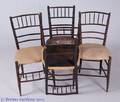 Antique Bamboo Design Chairs Set of Four 4