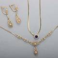 Gold jewelry 18k yg and diamond necklace 18 and matching earrings 1 34 14k yg necklace with amethyst and diamond center 16 16 dwt 248 gs